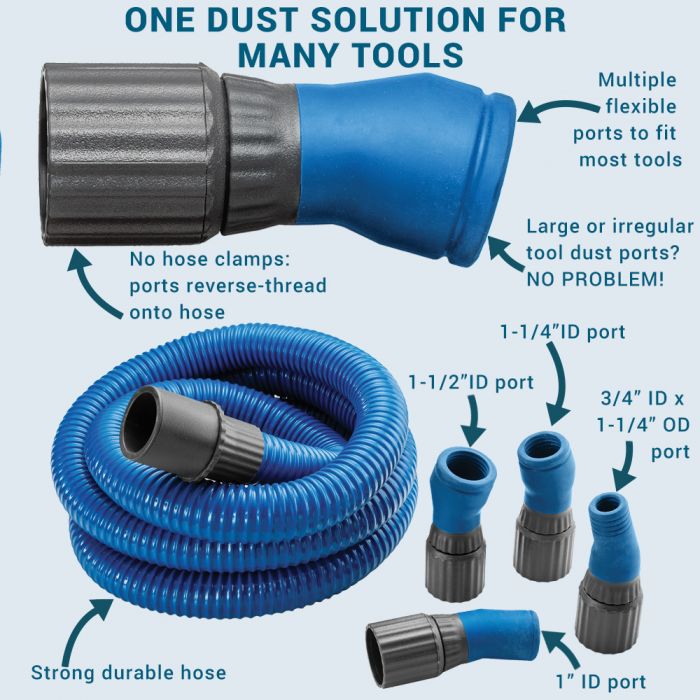 Universal Power Tool Hose Adaptor Kit For Dust Extraction Vacuum Cleaners 